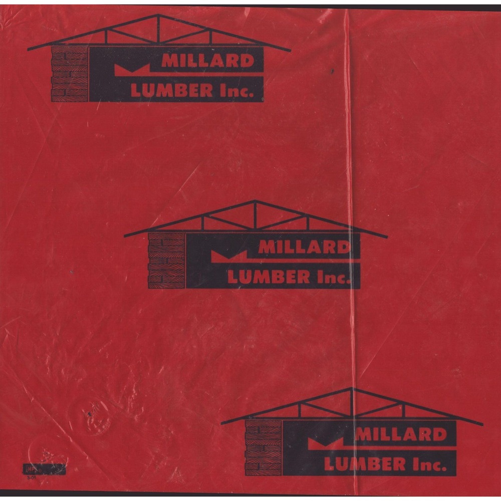 Vintage Millard Lumber Inc Red Advertising Wrap Logo Graphic 12x12